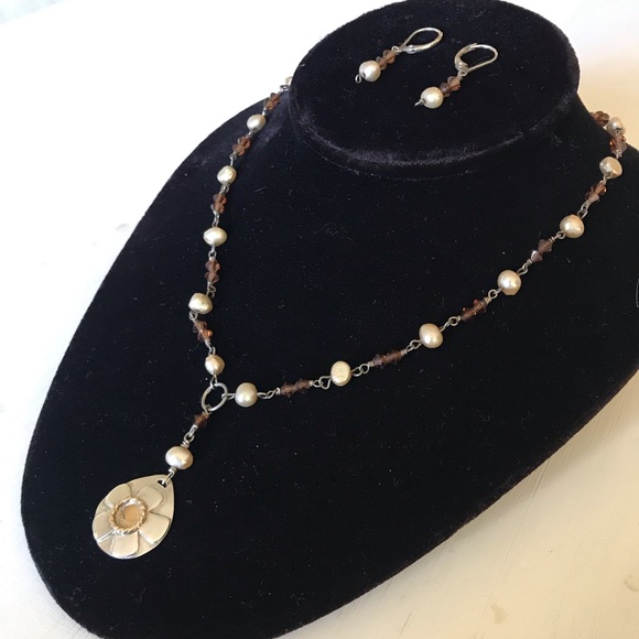 Vintage Sterling Silver Patricia O Beaded Necklace and Earrings Set - Picture 3 of 10